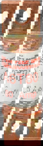 Cylindrical Fast-Acting Fuse: T, 80 A, 75 mm OAL, 20.8 mm Dia